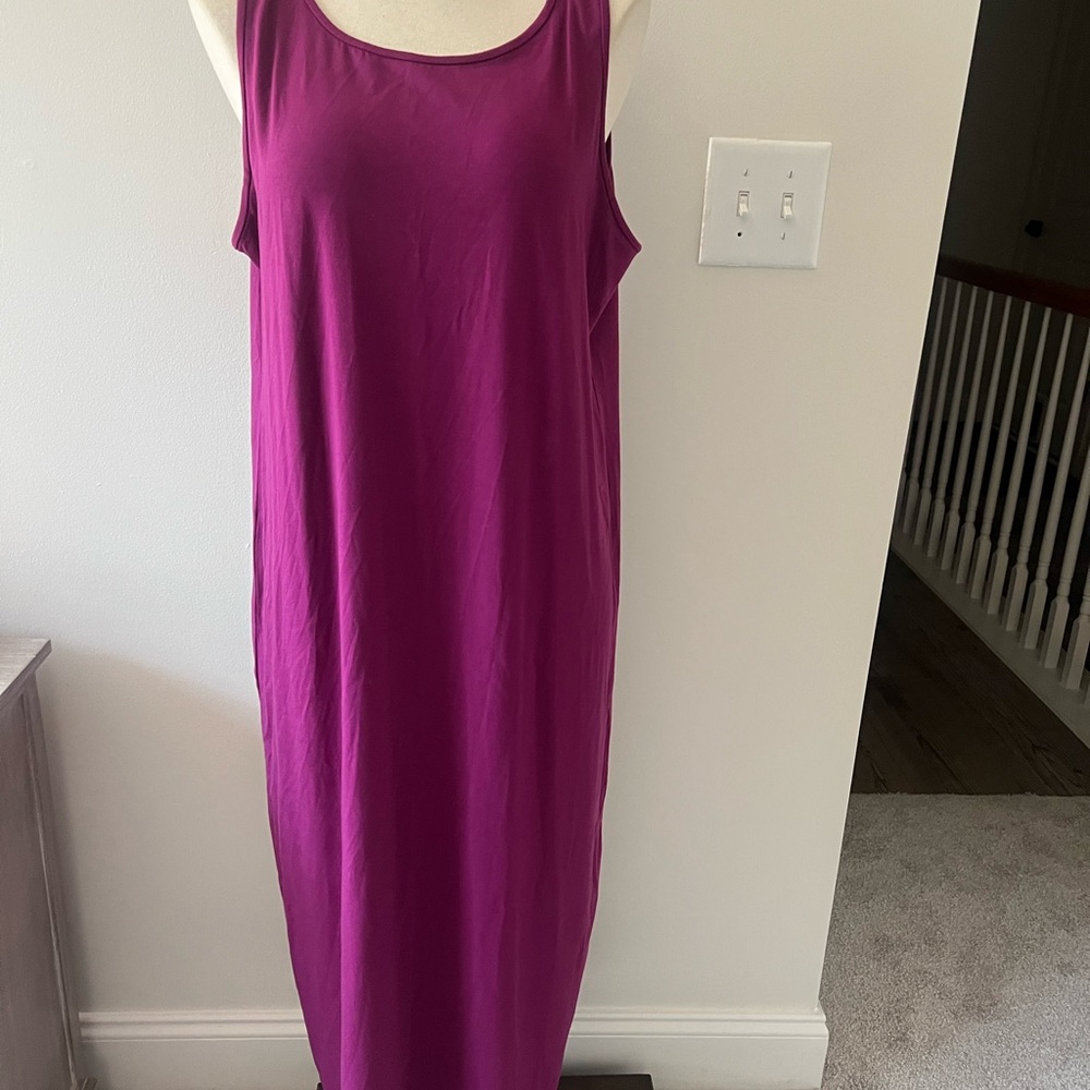 Eileen Fisher Sleeveless Fuchsia Maxi Dress